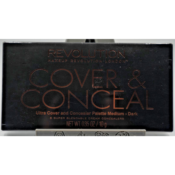 Revolution Ultra Cover & Conceal Palette Medium Dark Blendable Cream NEW Sealed - Picture 4 of 4